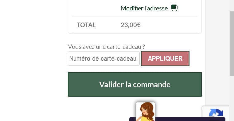 faire valoir un cheque cadeau pour son achat