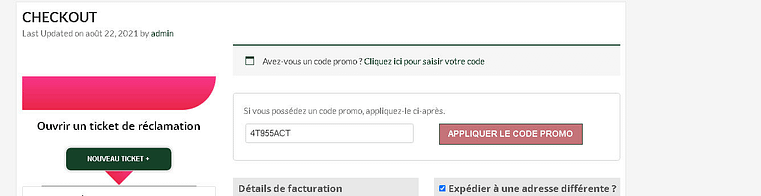 comment faire valoir votre code promo sur cakeslaine.com