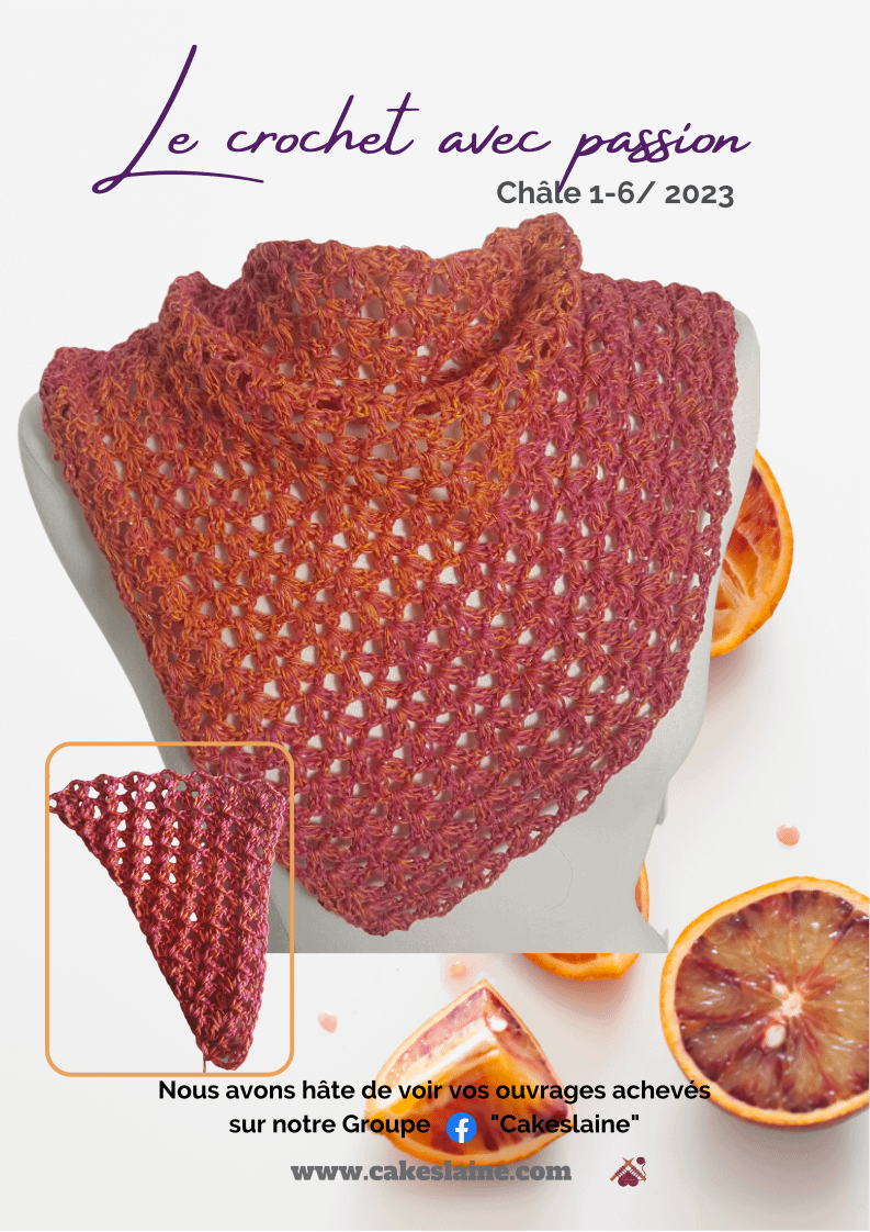 Châle 1-6 Tutoriels crochet & tricot pour débutant et confirmé à télécharger #CAKE #HANDMADEWITHLOVE